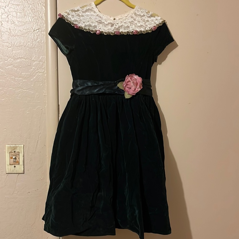Velvet and lace dress